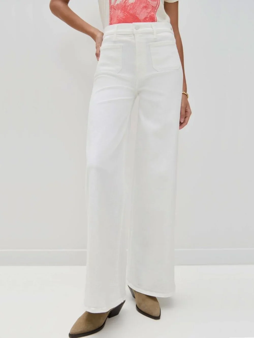 Mother Patch Pocket Undercover Sneak Wide-Leg Jeans in Fairest of Them All 29